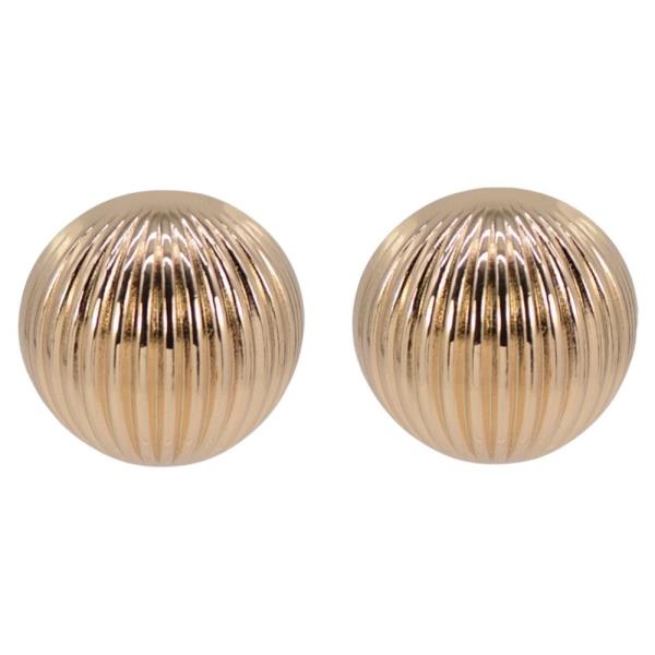 METAL RIBBED DOME STUD EARRING