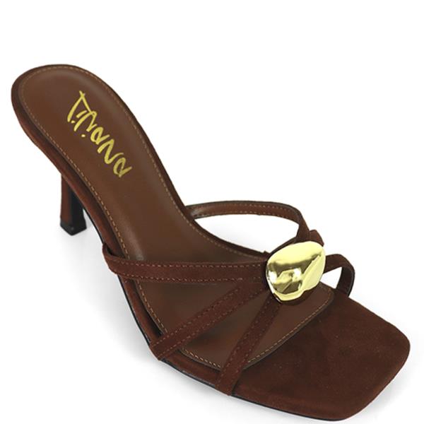 CRISCROS SQUARE TOE MULE W GOLD EMBELLISHMENT 12 PAIRS