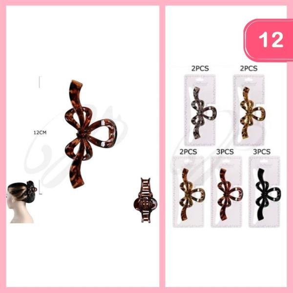 BOW HAIR CLAW CLIP (12 UNITS)