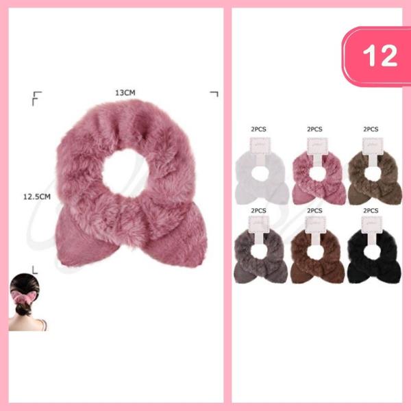 FUZZY HAIR SCRUNCHIE (12 UNITS)
