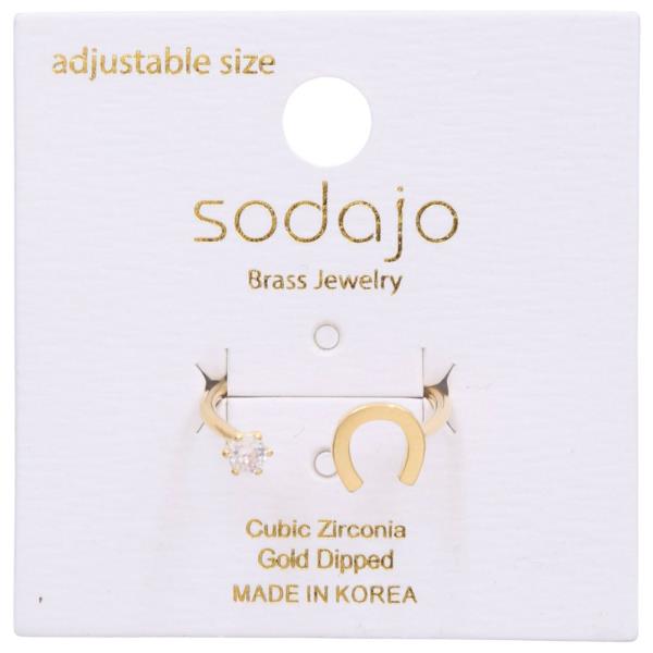 SODAJO CZ HORSE GOLD DIPPED ADJUSTABLE RING