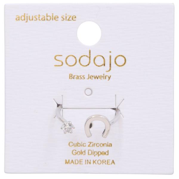 SODAJO CZ HORSE GOLD DIPPED ADJUSTABLE RING