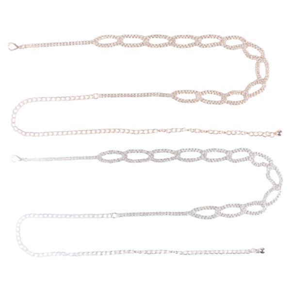 RHINESTONE OVAL LINK CHAIN BELT