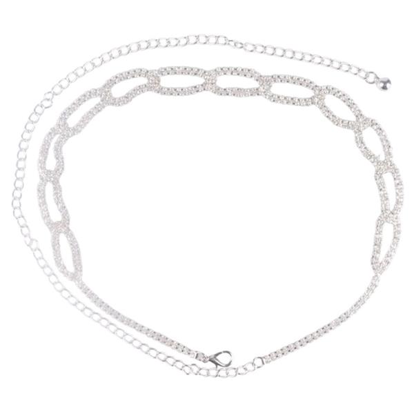 RHINESTONE OVAL LINK CHAIN BELT