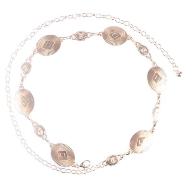 ROUND DISC METAL LINK MULTI CHAIN BELT