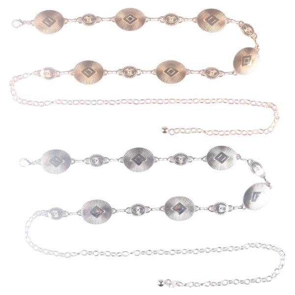 ROUND DISC METAL LINK MULTI CHAIN BELT