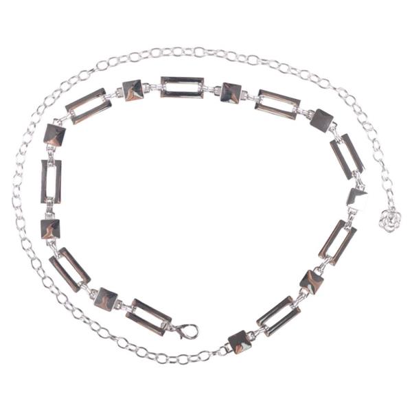 BOLD RECTANGLE METAL LINK CHAIN BELT