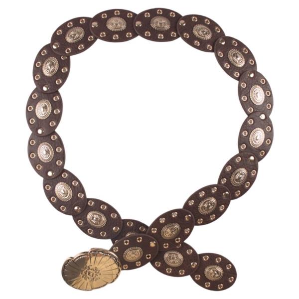 WESTERN Y2K CIRCLE FILIGREE METAL BUCKLE BELT