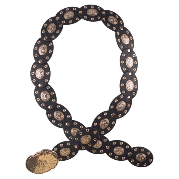 WESTERN Y2K CIRCLE FILIGREE METAL BUCKLE BELT