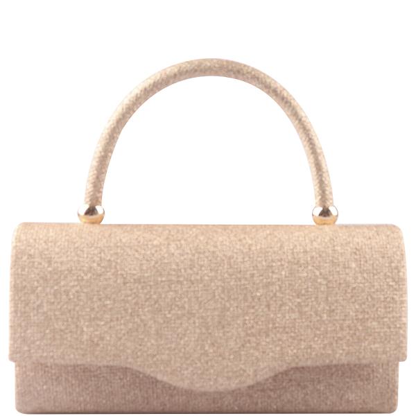 TEXTURED HANDLE CHIC EVENING BAG