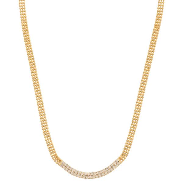 SODAJO RHINESTONE METAL GOLD DIPPED NECKLACE
