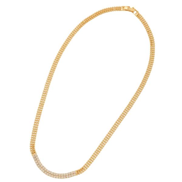 SODAJO RHINESTONE METAL GOLD DIPPED NECKLACE