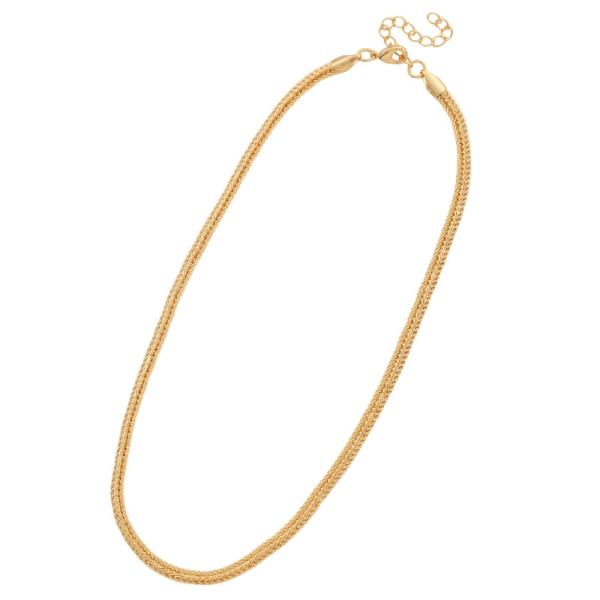 SODAJO WHEAT LINK GOLD DIPPED NECKLACE