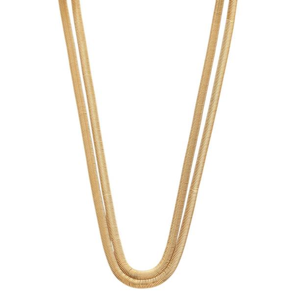 SODAJO FLAT LINK LAYERED GOLD DIPPED NECKLACE