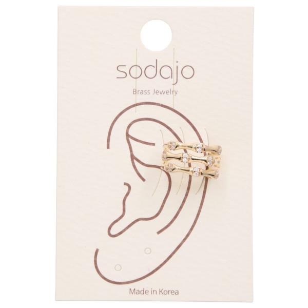 SODAJO TRIPLE HOOP CRYSTAL EARRING