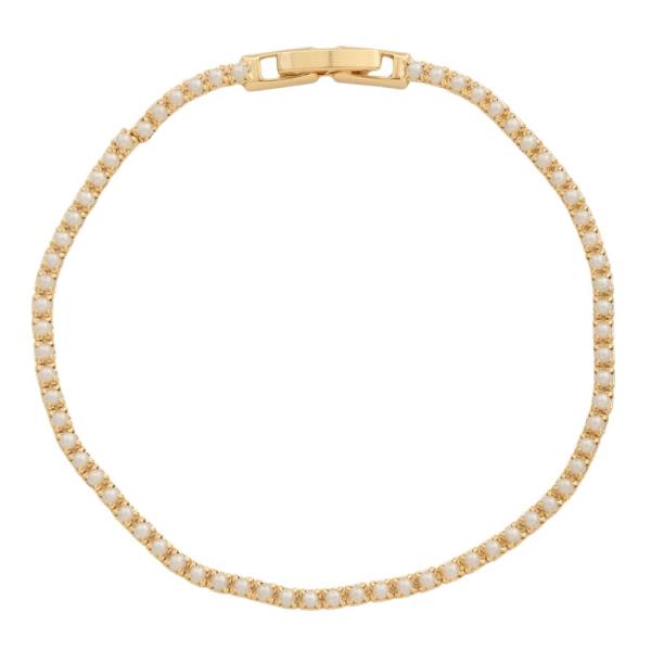 SODAJO PEAL BEAD LINK GOLD DIPPED BRACELET
