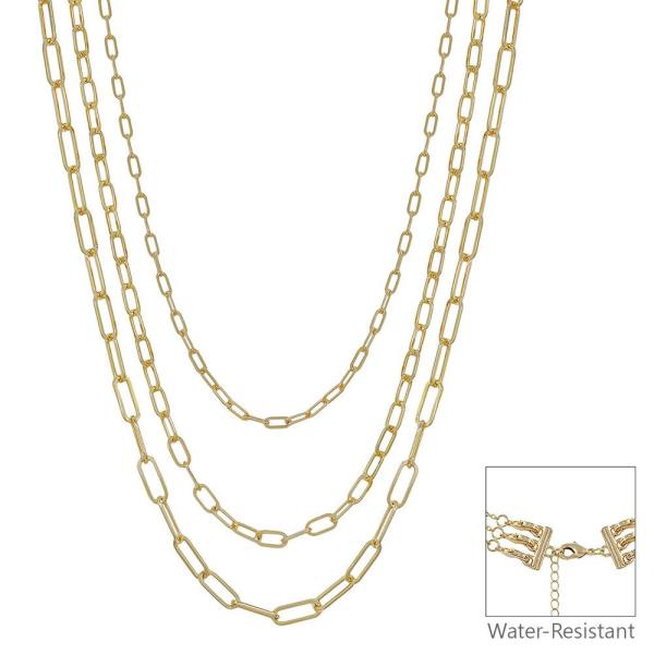 LAYERED FLAT CLIP CHAIN NECKLACE