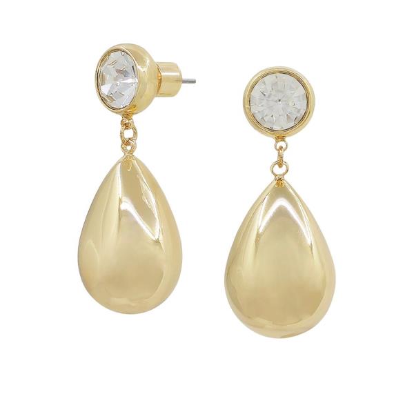 CRYSTAL POST TEARDROP EARRING