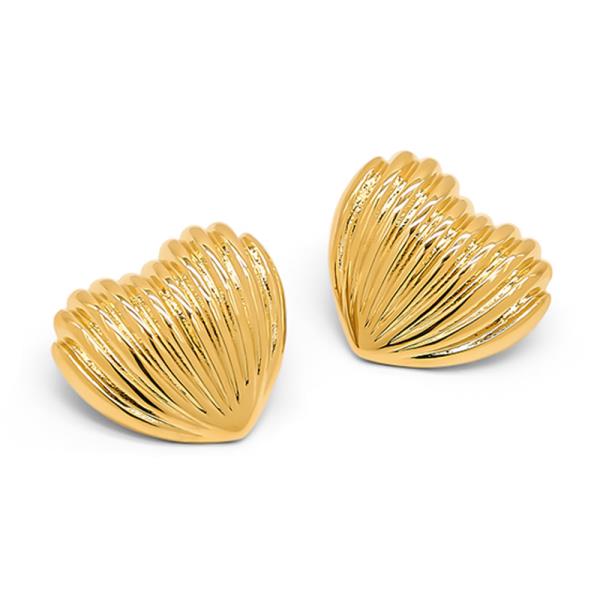 SECRET BOX STAINLESS STEEL HEART STUD EARRING