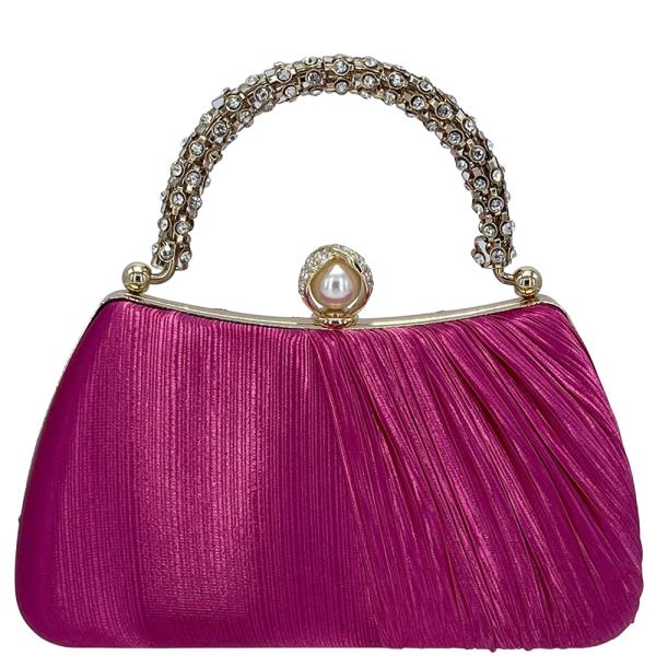 ELEGANT CHIC RHINESTONE PEARL DESIGN HANDLE EVENING BAG