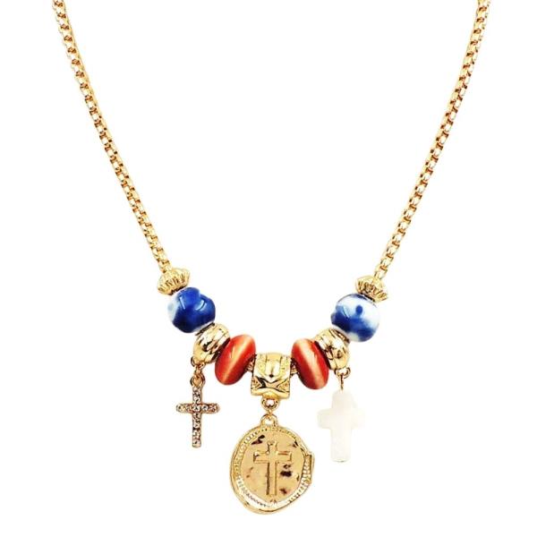 RONDELL MULTI CHARM NECKLACE