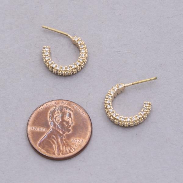 CRYSTAL OPEN HOOP EARRING