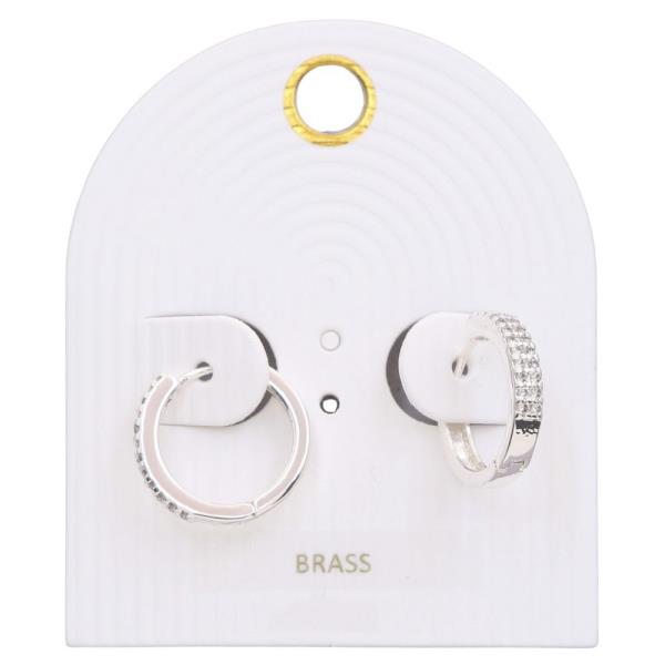 CRYSTAL EDGE HOOP EARRING