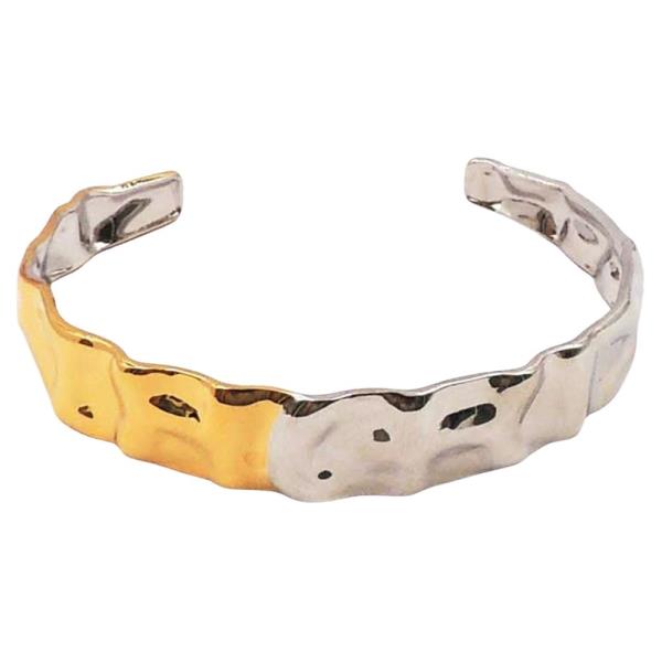 TWO TONE STAINLESS STEEL CUFF BRACELET