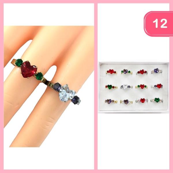 HEART RHINESTONE RING (12 UNITS)