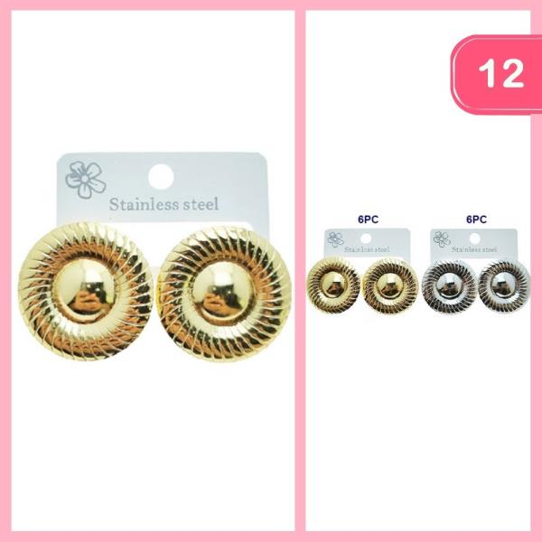 TEXTURED ROUND POST EARRING (12 UNITS)