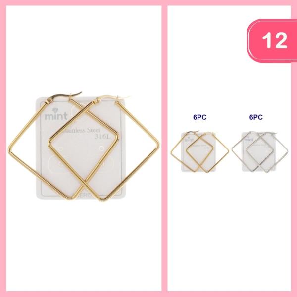 STAINLESS STEEL EARRING (12 UNITS)