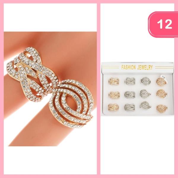 RHINESTONE RING (12 UNITS)