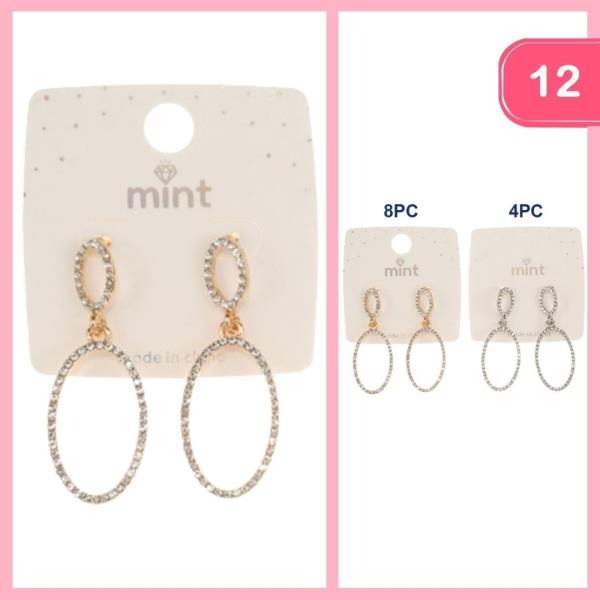 RHINESTONE DANGLE EARRING (12 UNITS)