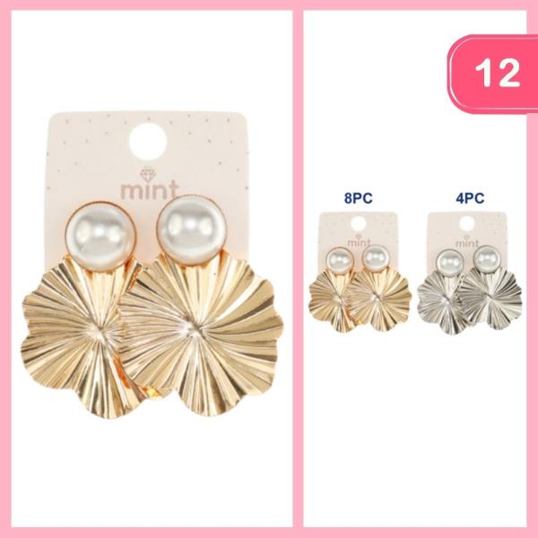 PEARL TEXTURED DANGLE EARRING (12 UNITS)