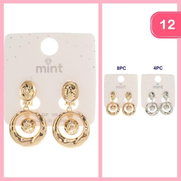 TEXTURED DANGLE EARRING (12 UNITS)