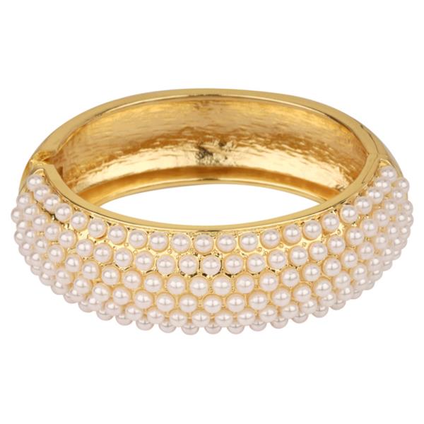 PEARL CAVIAR HINGED BANGLE BRACELET
