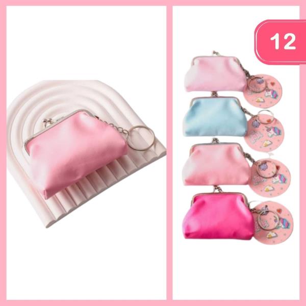 LEATHER COIN POUCH KEYCHAIN (12 UNITS)