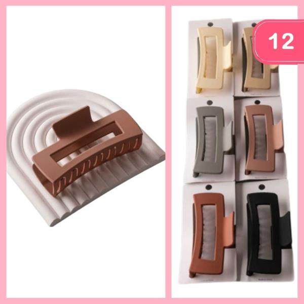 MATTE RECTANGLE CLAW CLIP (12 UNITS)