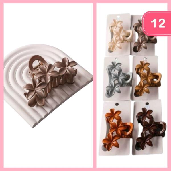 TRIPLE PLUMERIA LOOP HAIR CLAW CLIP (12 UNITS)