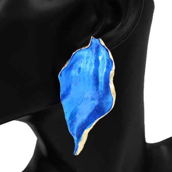 METAL EDGE ABSTRACTION COLOR POST EARRING