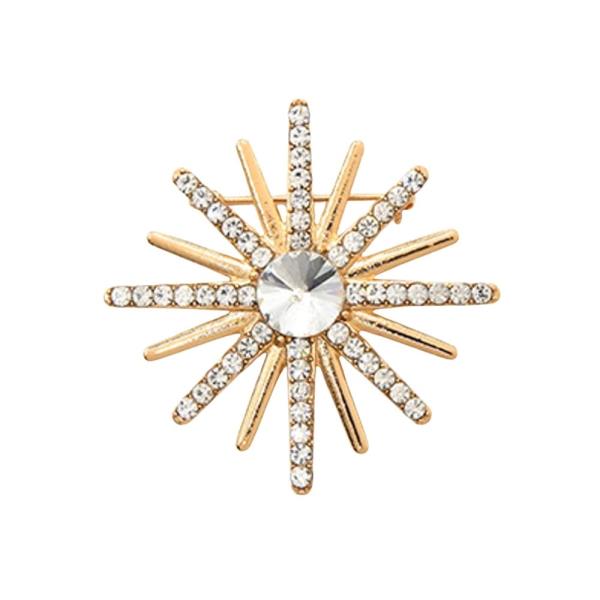 RHINESTONE SUNBLAST BROOCH