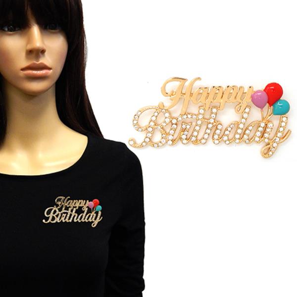 HAPPY BIRTHDAY BROOCH