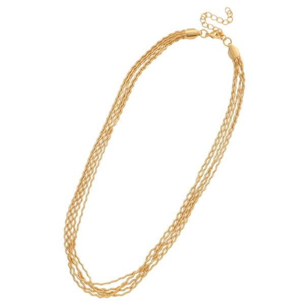 SODAJO WAVY LINK LAYERED GOLD DIPPED NECKLACE