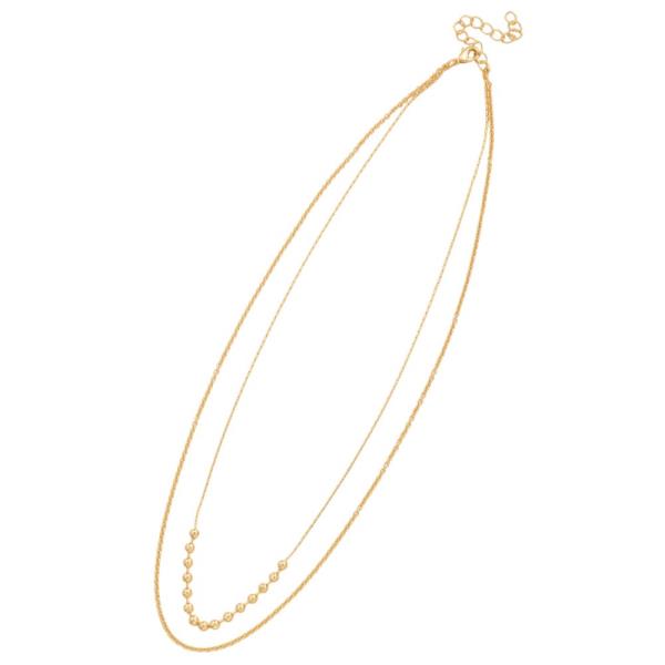 SODAO BALL BEAD LINK LAYERED GOLD DIPPED NECKLACE