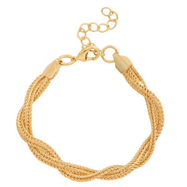 SODAJO BRIADED LINK METAL GOLD DIPPED BRACELET
