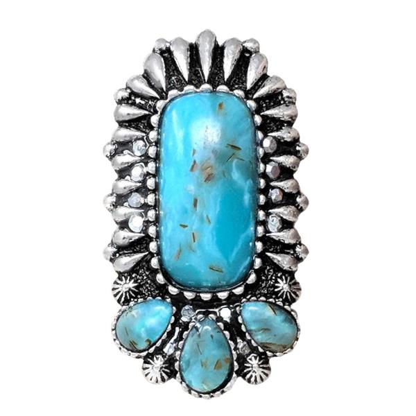 WESTERN TURQUOISE BEAD RING