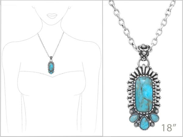 WESTERN STONE PENDANT NECKLACE