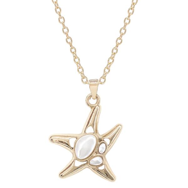 SEA LIFE STARFISH PENDANT METAL NECKLACE