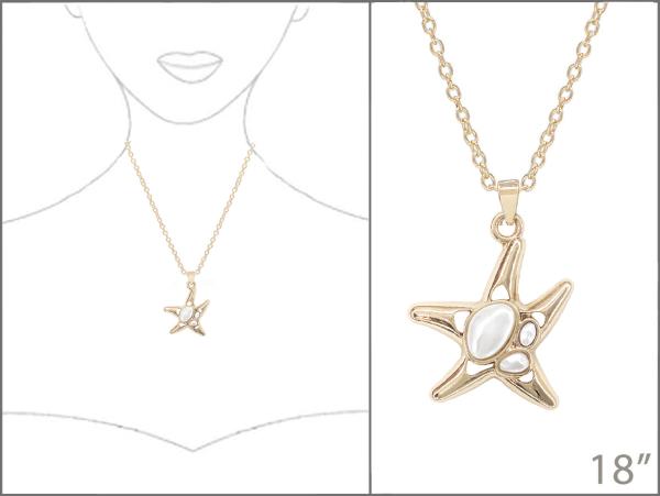 SEA LIFE STARFISH PENDANT METAL NECKLACE