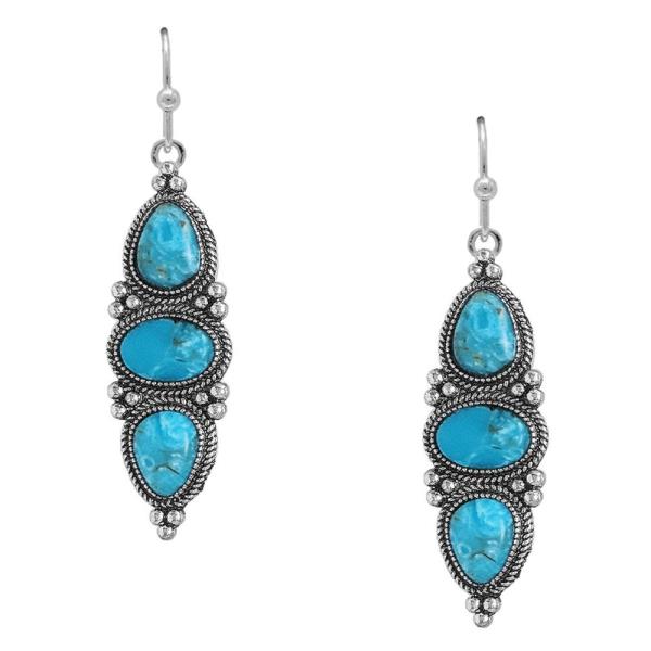 WESTERN STONE DANGLE EARRING